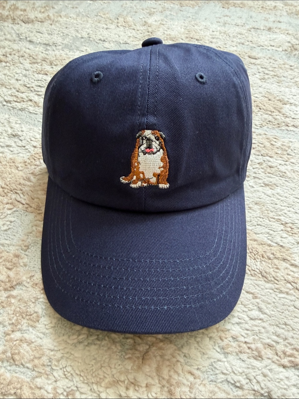 Chubbies Navy Baseball Cap with Embroidered Bulldog